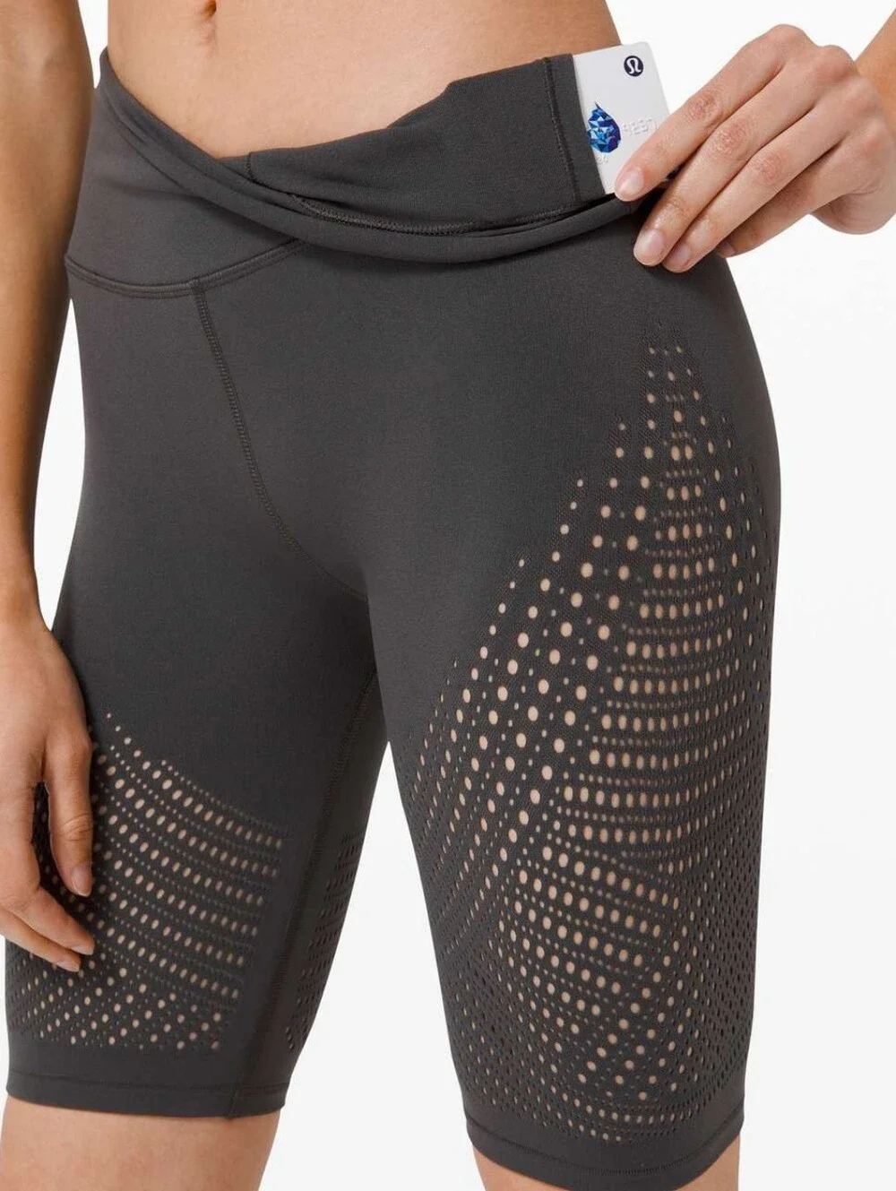 Lululemon Gray High Rise Reveal Shorts Digital Rain